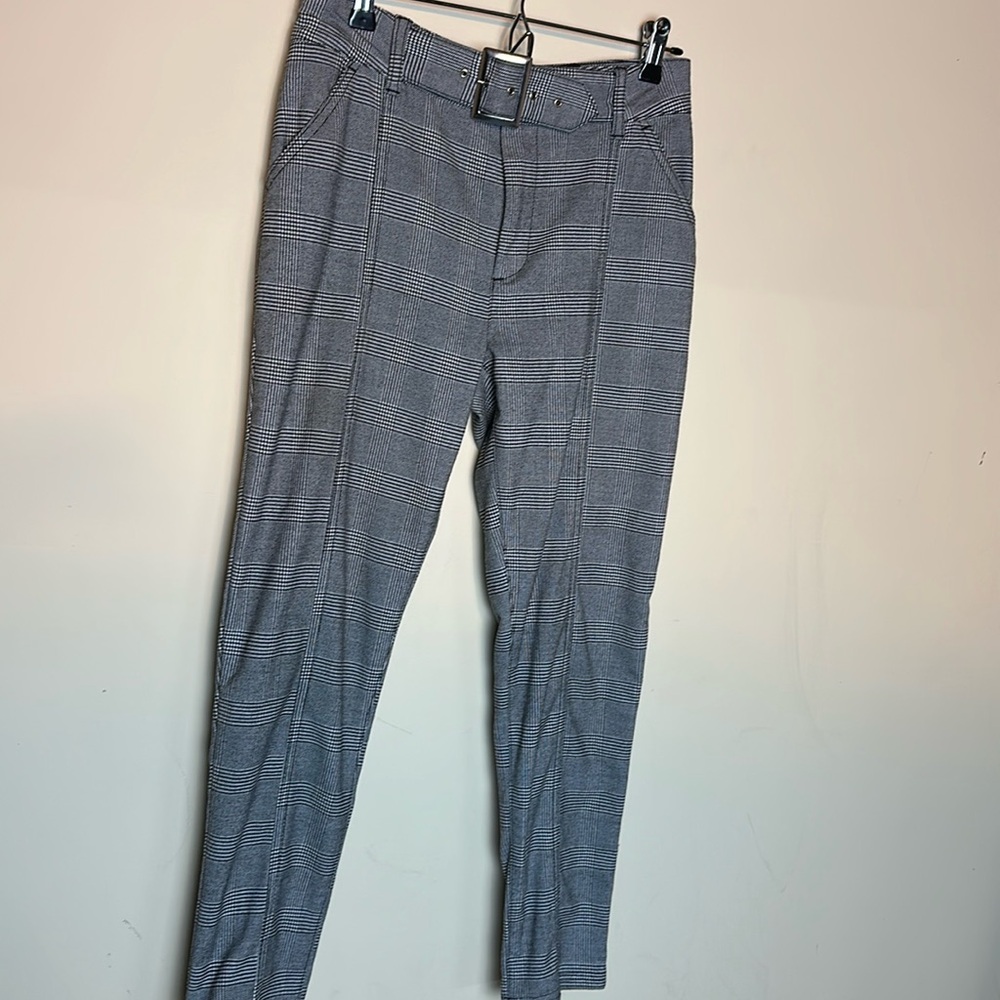 Free People Houndstooth Plaid Academia ankle Pants size 6 preppy career office